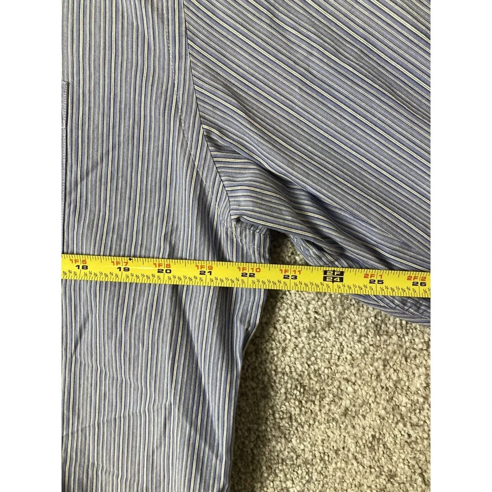 BANANA REPUBLIC Men's Blue Striped Dress Shirt Medium Made in Turkey